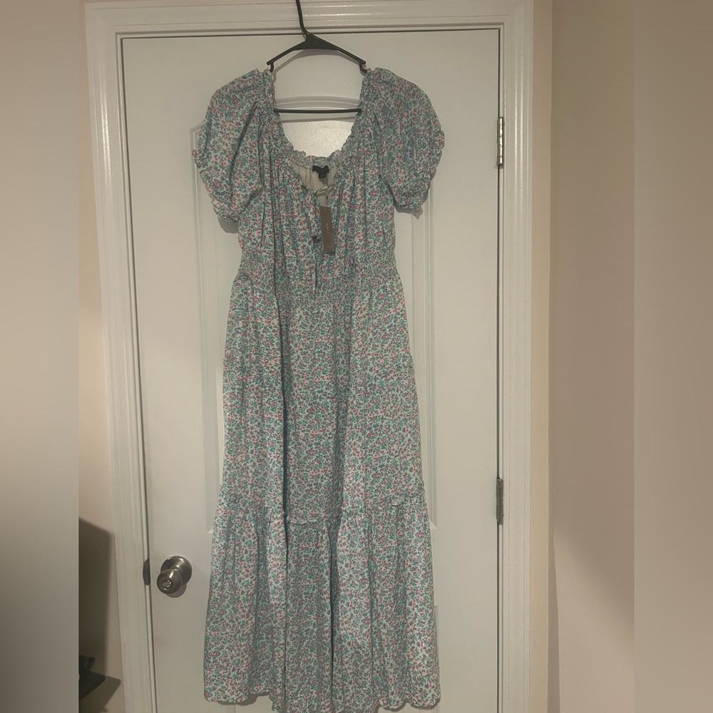 J. Crew dress with Blue and Pink Floral Design